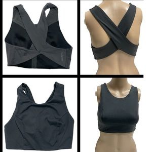 North Face Flashdry Criss Cross Back Crop Top Gray size S Gorpcore